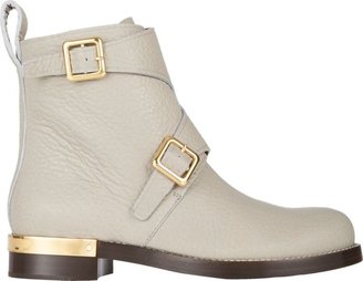 Chloé Double-Buckle Ankle Boots-Grey