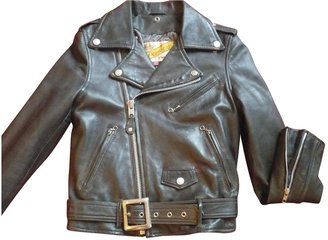 Schott Grey Leather Biker jacket
