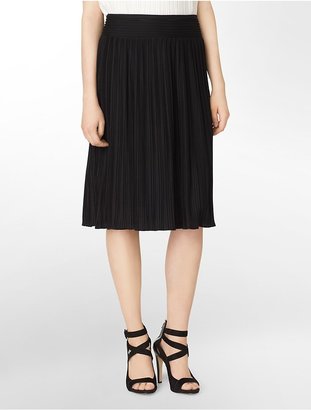 Calvin Klein Solid Pleated Skirt