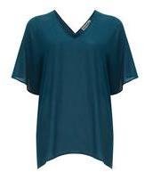 Alice & You Womens Dark Teal Oversized Blouse- Blue