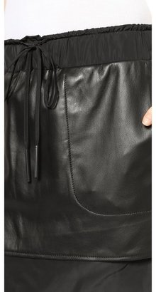 Derek Lam 10 Crosby Leather & Nylon Track Skirt