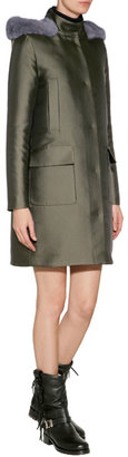 Valentino Scuba Coat with Mink Trimmed Hood