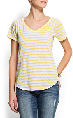 MANGO Cotton striped t-shirt
