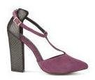 Ravel Women's Albany Animal Print Block Heeled T-Bar Shoes - Purple/Gold