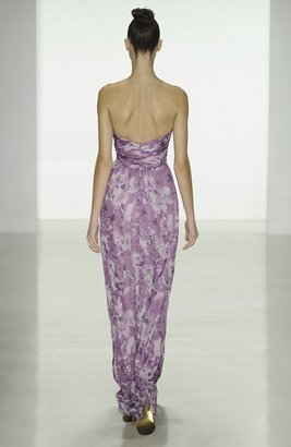 Amsale 'Amore' Print Silk Chiffon Gown