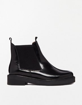 ASOS ALL ME Leather Chelsea Ankle Boots - Black