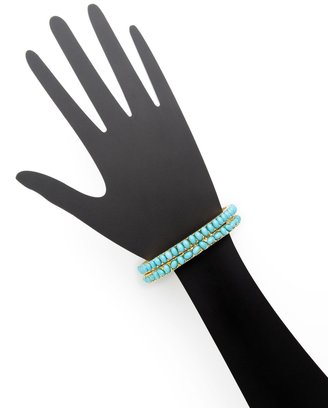 Kenneth Jay Lane Set Of 2 Turquoise Resin Bangle Bracelets