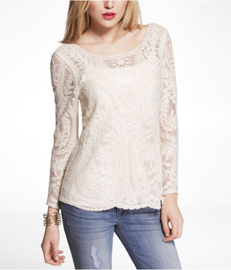 Express Embroidered Lace Tee