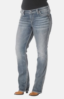 Silver Jeans Co. 'Aiko' Curvy Fit Distressed Straight Leg Jeans (Plus Size)