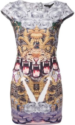Philipp Plein floral tiger print dress
