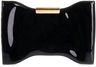 Alexander McQueen Black patent leather clutch bag