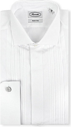 Façonnable Pleated-front slim-fit double-cuff shirt - for Men