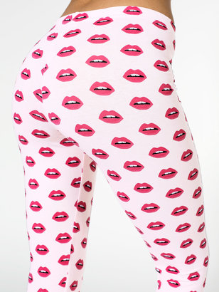 American Apparel Pink Lips Print Cotton Spandex Jersey Legging