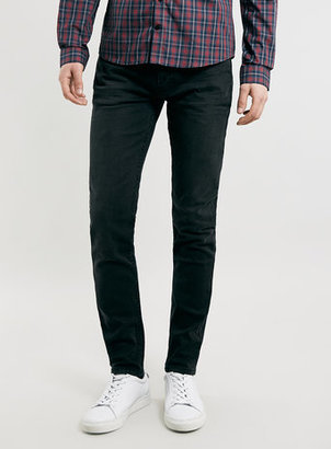 Topman Washed Black Stretch Skinny Fit Jeans