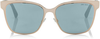 Jimmy Choo KEIRA Grey Python Leather and Rose Gold Metal Sunglasses