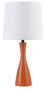 Lights Up! Oscar Boudoir 18" Table Lamp Base Finish: Carrot, Shade Color: White Linen