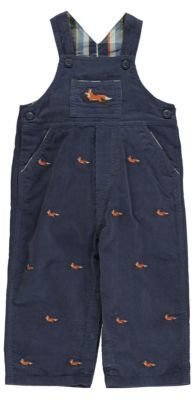 Hartstrings Baby Boys Fox Embroidered Stretch Corduroy Overalls