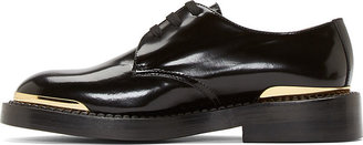 Marni Black Polished Leather Gold Toecap Derby Shoes