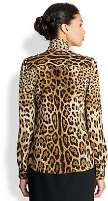 Dolce & Gabbana Leopard Silk Blouse