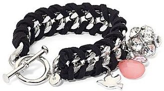 JCPenney Breast Cancer Awareness Black Suede Woven Toggle Bracelet