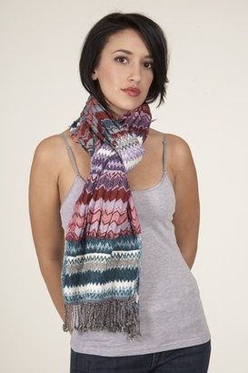 Tolani ZigZag Scarf in Blue/Pink