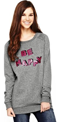 Love Label Be Happy Sequin Sweatshirt