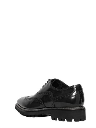 Brogue Brushed Leather Oxford Shoes