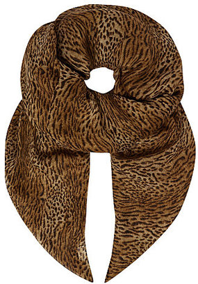 Saint Laurent Leopard-print cashmere-silk scarf