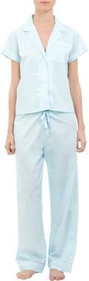 Steven Alan Micro Diamond-print Piped Pajama Top