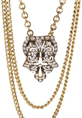 Yochi Design Yochi Vintage Pendant Multi Chain Necklace