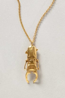 Anthropologie Golden Beetle Necklace