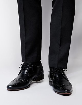ASOS Wingcap Shoes in Leather - Black