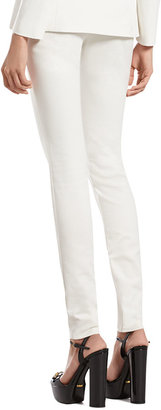 Gucci Pearl White Stretch Cotton Skinny Pants