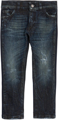 Dolce & Gabbana Regular fit stone-washed raw jeans