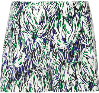 Stella McCartney Printed silk-crepe shorts