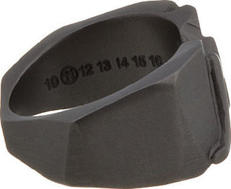 Maison Martin Margiela 7812 Maison Martin Margiela Carbon Grey Carved 'M' Ring
