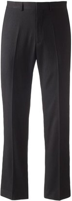 Dockers classic-fit pinstriped flat-front black suit pants - men