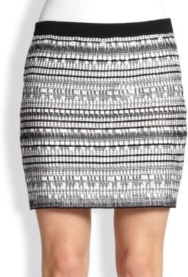 Helmut Lang Textured-Pattern Knit Mini Skirt