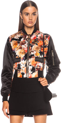 Givenchy Floral Print Silk Bomber