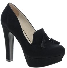 Faith Cynthy Slipper Style Heeled Shoes - Black