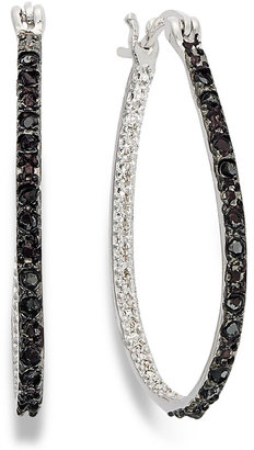 Black Diamond Victoria Townsend Sterling Silver Earrings, Hoop Earrings (1/4 ct. t.w.)