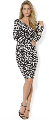Lauren Ralph Lauren Long-Sleeve Printed Faux-Wrap Dress