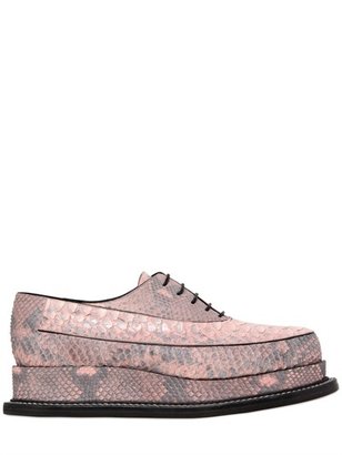 Jil Sander 40mm Python Embossed Calf Lace-Up Shoes