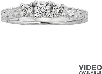 Vera Wang Simply vera igl certified diamond 3-stone engagement ring in 14k white gold (1/2 ct. t.w.)