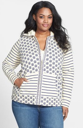 Lucky Brand Mixed Print Hoodie (Plus Size)