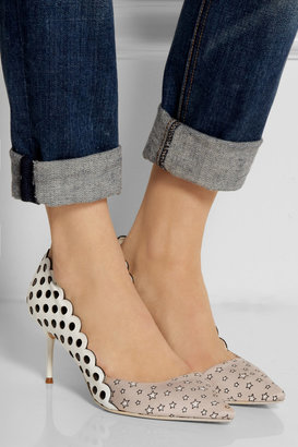 J.Crew + Sophia Webster cutout leather and printed twill pumps