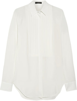 J.Crew Lillet pleated crepe shirt