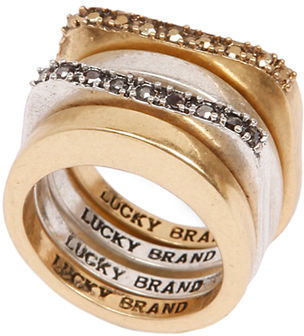 Lucky Brand Crystallized Two Tone Stacked Ring