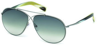 Tom Ford Eva Lightweight Aviator Sunglasses, Silver