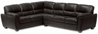 Asstd National Brand Leather Possibilities Pad-Arm 2pc Right- Arm Corner Sofa Sectional